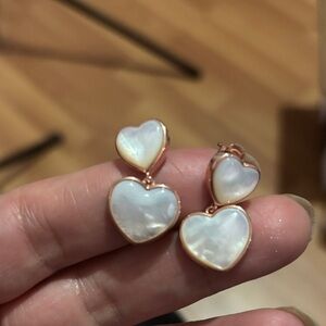 Chic Heart-Shaped Sterling Silver Pearl Earrings